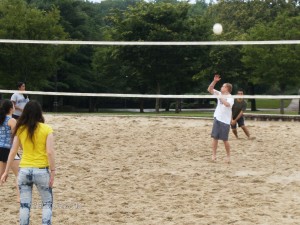 people playing volleyball